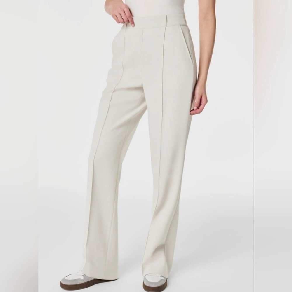 SPANX Cream (XL) Opacity Crepe Wide Leg Pants - Picture 2 of 9